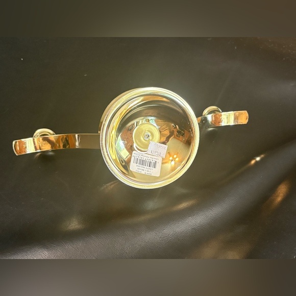 Brass Unity Candle Holder Holds 2 Taper 1 Pillar Brass W Gold Finish 12.5 Inches - Picture 9 of 10